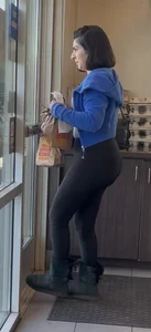 Thick Latina in Leggings at BK