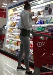 Oklahoma milf in grey leggings shopping at Target