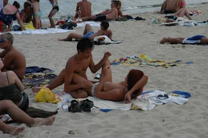 Verna topless beach girls out in the sun