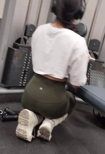 Fit and sexy asian babe tight ass at the gym pt.2