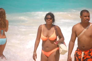 Various sexy candid girls in bikinis at the beach