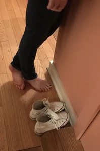 Bare Feet With Sneakers Taken Off Home Creepshot