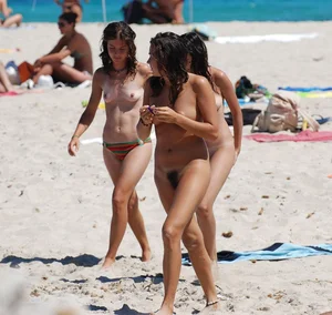 Nude beach and topless girls