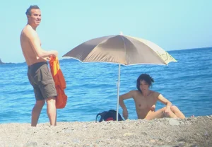 Nude beach and topless girls