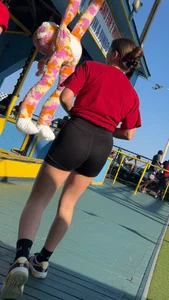 Slim college brunette working at a fair (oc)