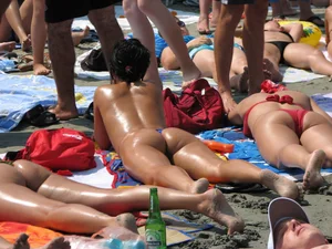Topless and nude beach sexy girls