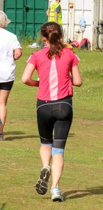 Candid track girls and runners