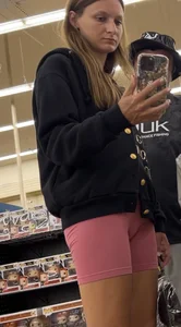 Slim and tight in pink shorts