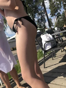 Skinny Booty and Legs - Wet Girl in Swimsuit Closeups