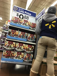 Black Walmart employee with a nice booty in tight jeans