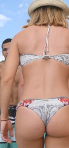 Close ups of a sexy blonde in bikini