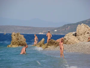 Nude beach and topless girls