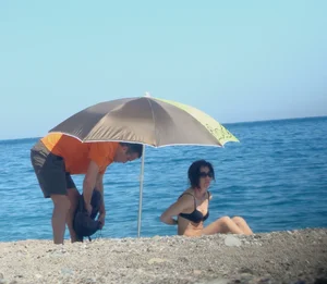 Nude beach and topless girls