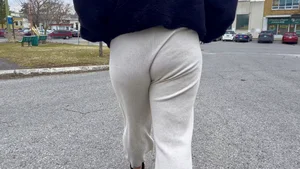 Jiggly Booty In Grey Sweats Walking Around