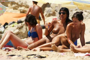 Nude beach and topless girls