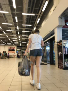 Girl With Hot Legs in Denim Mini Shorts Photos Gallery