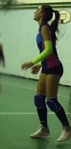 Bunch of hot female volleyball players and athletes in spandex sport uniforms