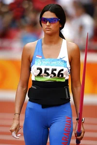 Candid track girls and runner