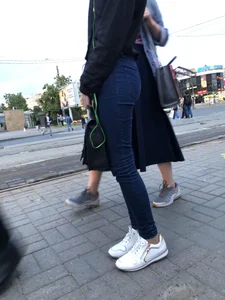 Skinny Girl in Tight Jeans Tram Creepshots