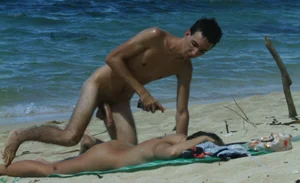 Nude beach and topless girls