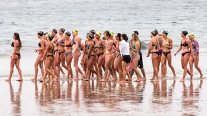 San Diego beach various sexy girls in bikinis