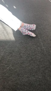 College Girl Wiggling Her Toes in Cute White Socks Candid Video