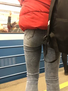 Perfect Ass in Tight Jeans Subway Closeup Creepshots