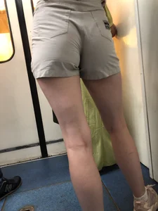 Cute Teen in Shorts, a Top and Sneakers Subway Huge Creepshots Collection