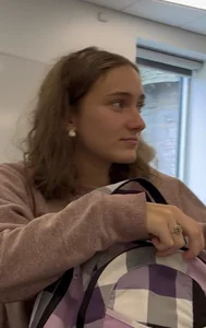 Smiley College Girl In Black Leggings