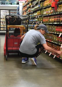 Big booty milf grocery shopping in unique sexy leggings