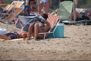 Girls on a nude beach in Bibione, Italy