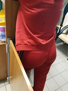 Latina teen with braces in red sweats with a nice booty and vtl