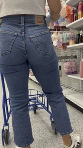 Blonde in jeans with beautifully shaped Ass!
