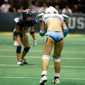 Sexy female football players with hot bodies