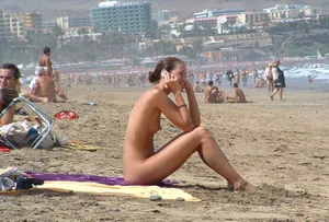 Nude beach and topless girls
