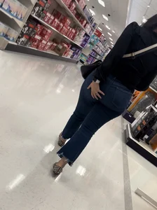 Milf with bubble butt Halloween shopping