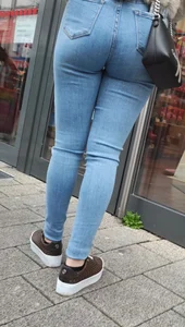 Teen in tight jeans