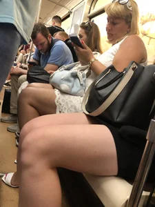 Awesome legs of a subway girl