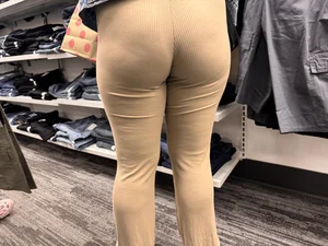 Hot Mom in Tan Ribbed Flares