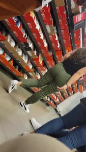 Green jeans butt in Nike store