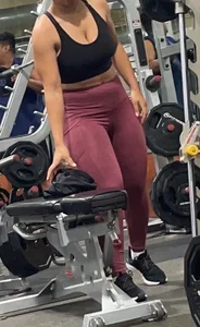 Juicy Big Hips and Tits in Red — Gym Hottie