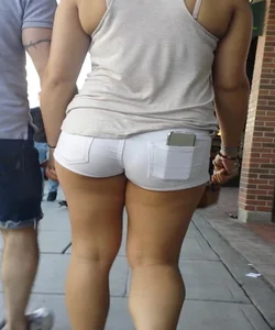 Perfect Booty in Very Tight WHITE SHORTS (OC)