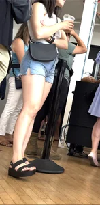 Cute asian with great legs in shorts