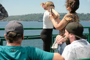 Fat ass in yoga pants showing off (OC)