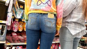 Cute teen, tight jeans