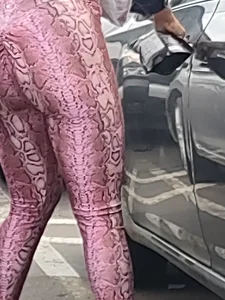 MUSTSEE! Latina ass SHOW OFF! PERFECT see-through ass animal print leggings