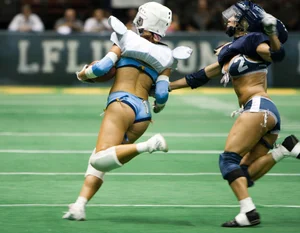Sexy female football players with hot bodies