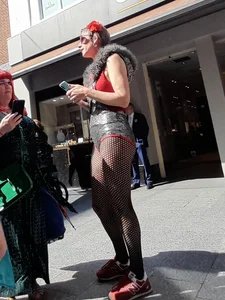 Mature in tights