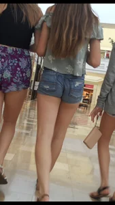 Beautiful teen jean short shorts VPL OC!!