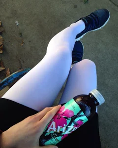 Legs in White Pantyhose Selfie